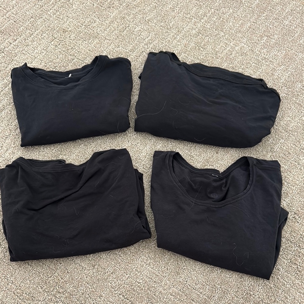 Set of Four Black T-Shirts. Lululemon.